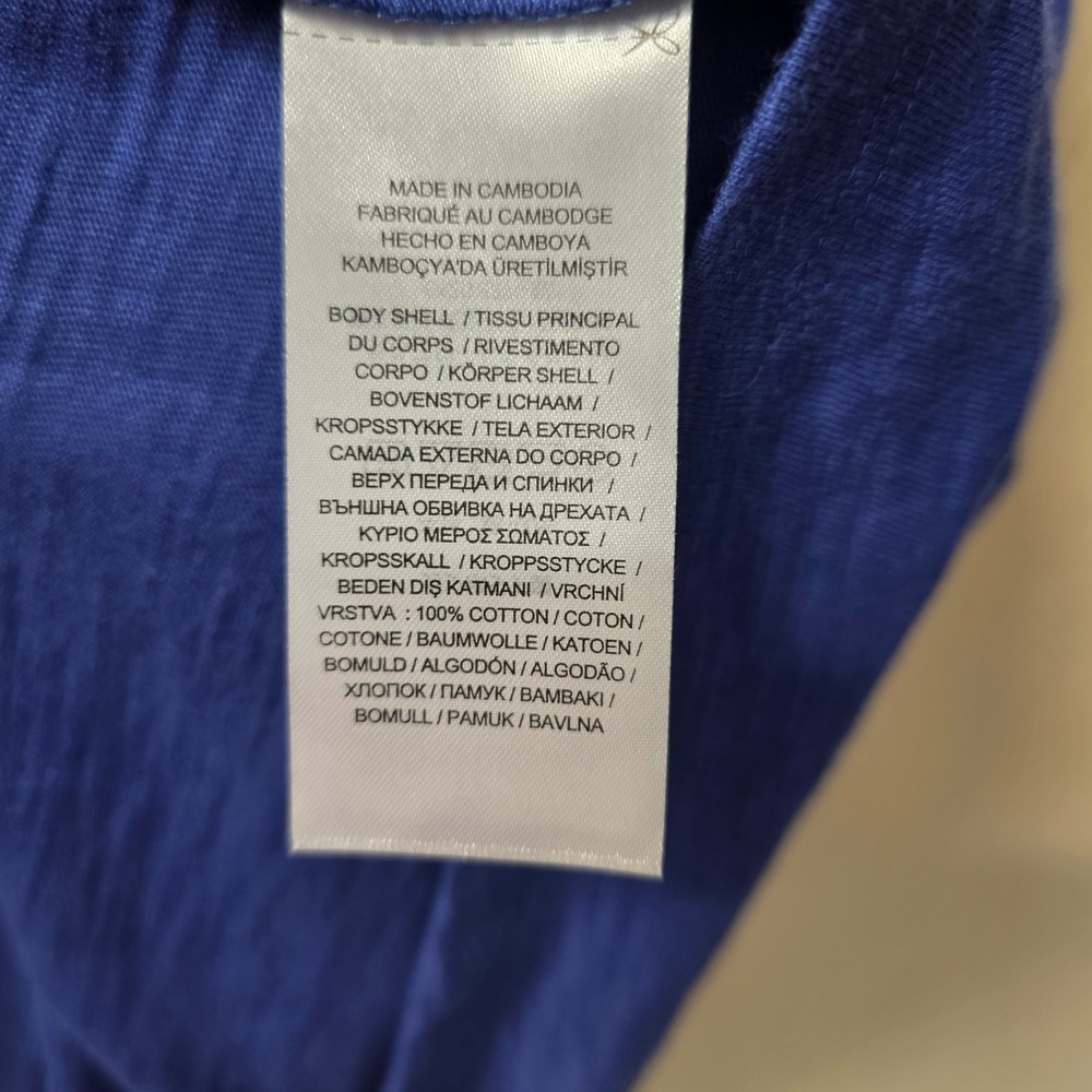 Lauren Ralph Lauren Blue Cotton Slub Faux Wrap Side Tie T-Shirt Dress 14 - Picture 5 of 10